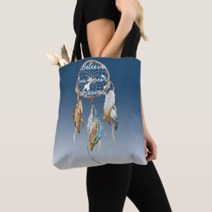 Bolso De Tela Atrapasueños con ombre azul marino