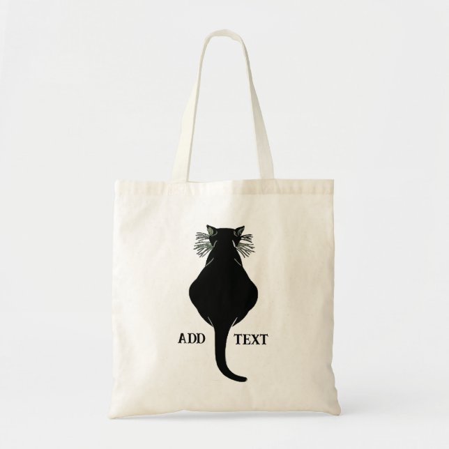 Bolso De Tela Atrás de gato negro de grasa (Frente)