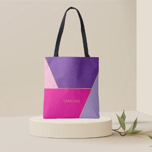 Bolso De Tela Atrevido Chic Estiloso Patrón de Raya Colorido
