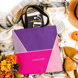 Bolso De Tela Atrevido Chic Estiloso Patrón de Raya Colorido