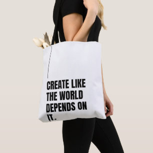 Bolso De Tela Audaces artistas de la tipografía negra Minimalist