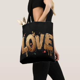 Bolso De Tela Audaz arte de graffiti 3D de la palabra "AMOR" en 