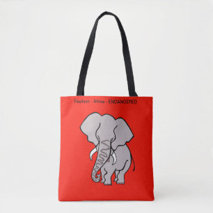 Bolso De Tela Audaz ELEFANTE Africano -