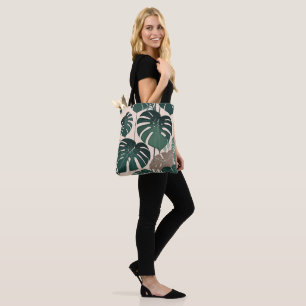 Bolso De Tela Audaz Monstera Verde deja la jungla tropical