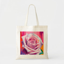 Bolso De Tela Audaz rosa rosado en poema de arte bohemio