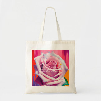 Bolso De Tela Audaz rosa rosado en poema de arte bohemio