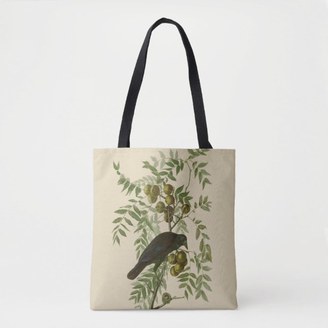 Bolso De Tela Audubon American Crow Black Bird (Anverso)