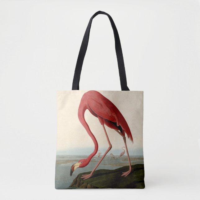 Bolso De Tela Audubon American Flamingo (Anverso)