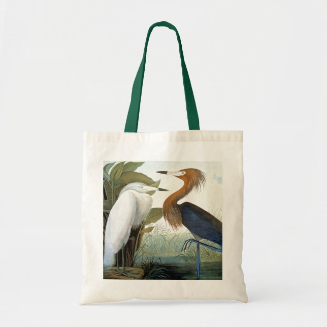 Bolso De Tela Audubon: Egret rojizo o garza púrpura (Frente)