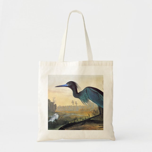 Bolso De Tela Audubon: Garza de pequeño azul (Frente)