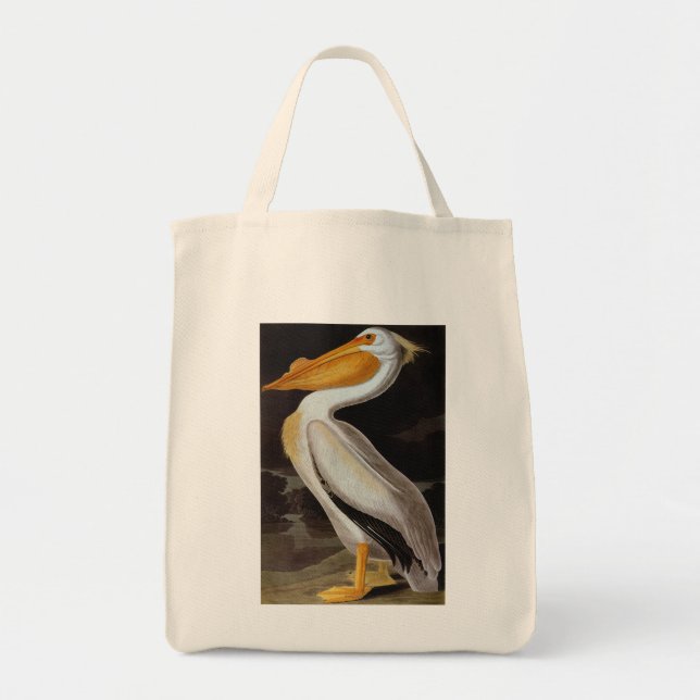 Bolso De Tela Audubon: Gran Pelícano Blanco (Frente)