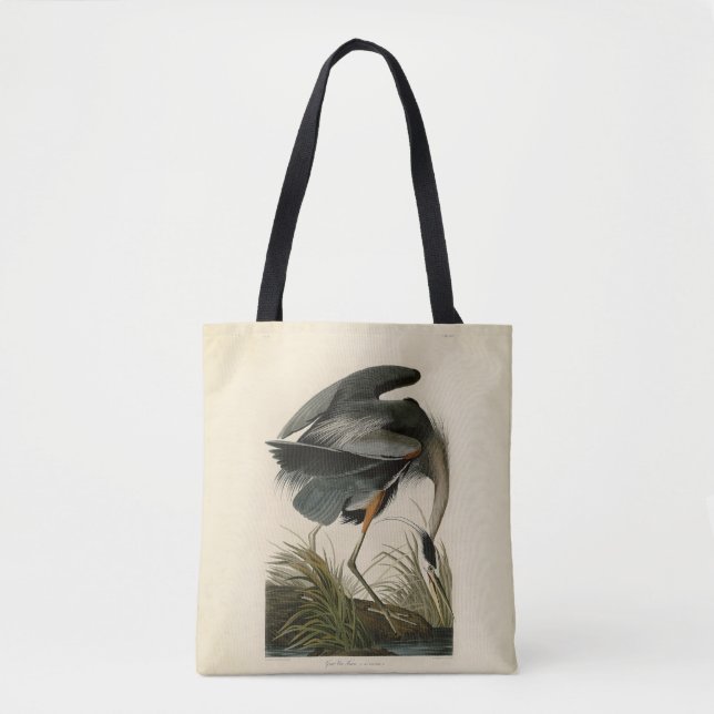 Bolso De Tela Audubon Great Blue Heron Marsh Bird (Anverso)