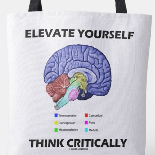 Bolso De Tela Aumente su opinión sobre consejos críticamente val (Tote bag for any critical thinker)