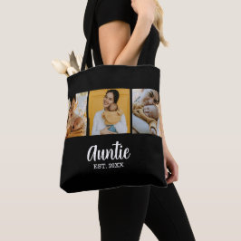 Bolso De Tela Auntie Established Modern Script Black 3 Photo
