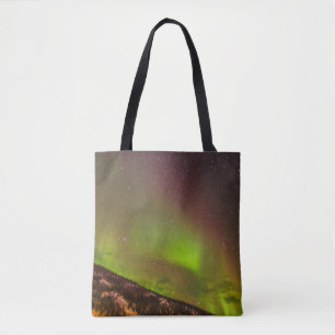 Bolso De Tela Aurora boreal   Montañas Fairbanks Alaska