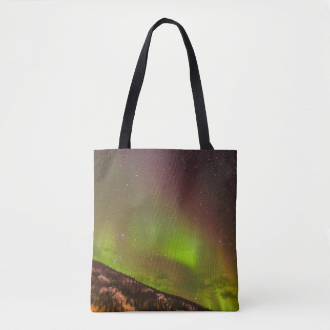 Bolso De Tela Aurora Borealis | Montañas Fairbanks Alaska (Anverso)