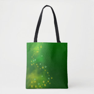 Bolso De Tela Aurora Verde, saludos de navidad.
