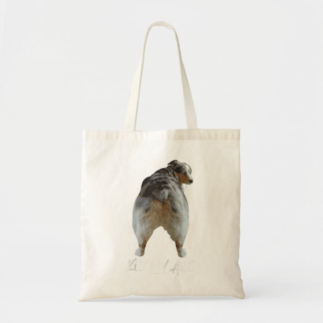 Bolso De Tela Aussie Shepherd Love Dog Australian Shepard Kiss M (Frente)