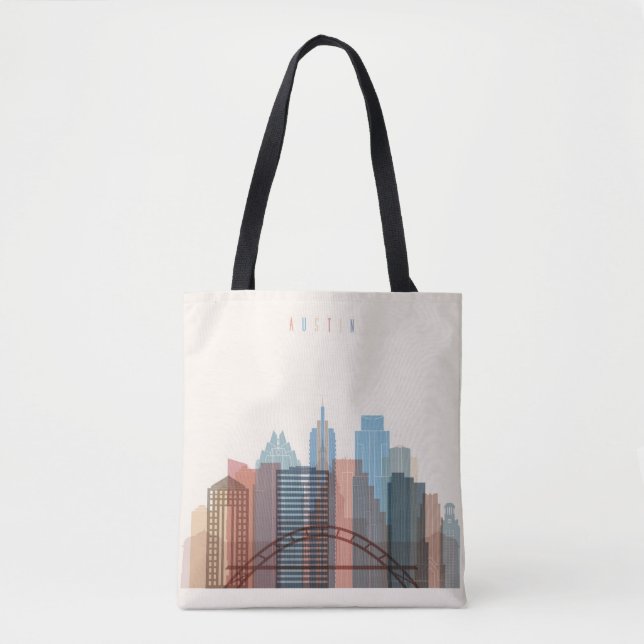 Bolso De Tela Austin, horizonte de la ciudad de Tejas el | (Anverso)