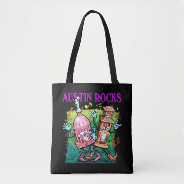 Bolso De Tela Austin Rocks (Anverso)