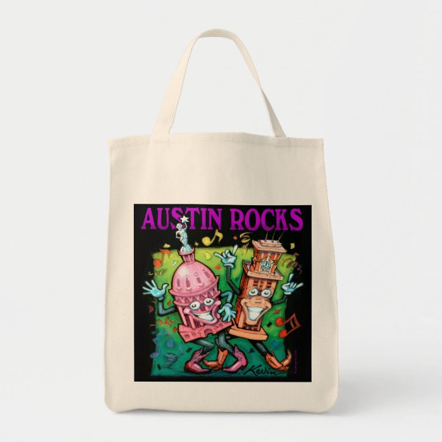 Bolso De Tela Austin Rocks (Frente)