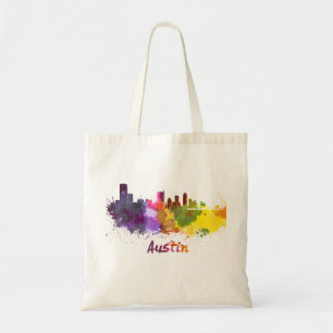 Bolso De Tela Austin skyline in watercolor