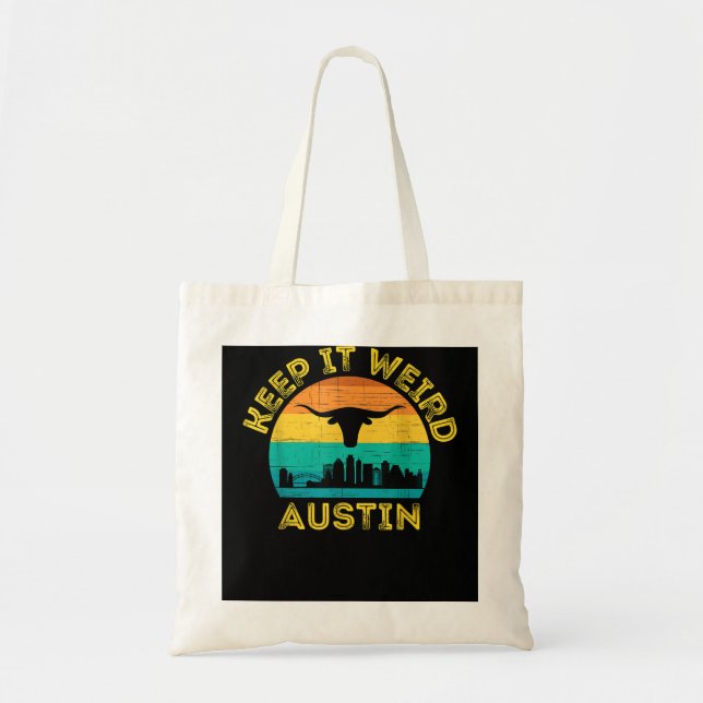 Bolso De Tela Austin, Texas, lo hace raro Longhorn (Frente)
