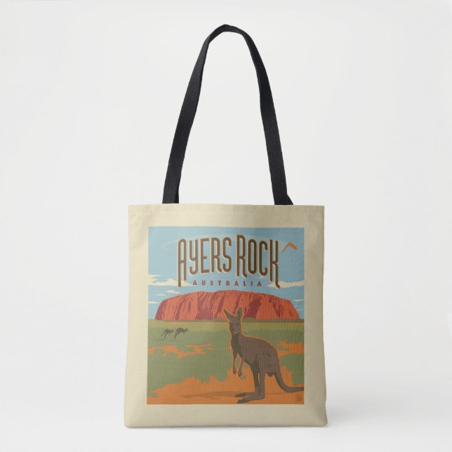 Bolso De Tela Australia | Ayers Rock Kangaroos (Anverso)