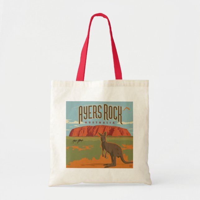 Bolso De Tela Australia | Ayers Rock Kangaroos (Frente)
