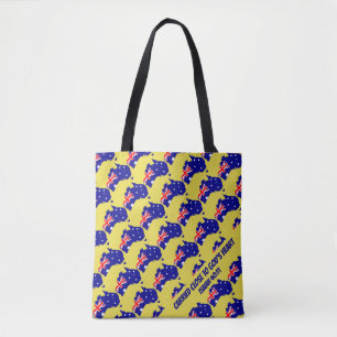 Bolso De Tela AUSTRALIA FLAG Christian Scripting Elegante Amaril