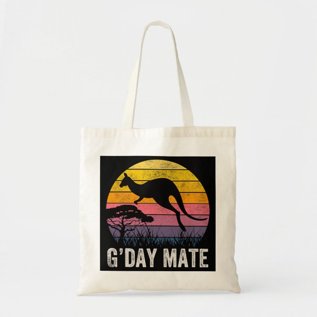 Bolso De Tela Australia G-day Mate gracioso canguro australiano  (Frente)