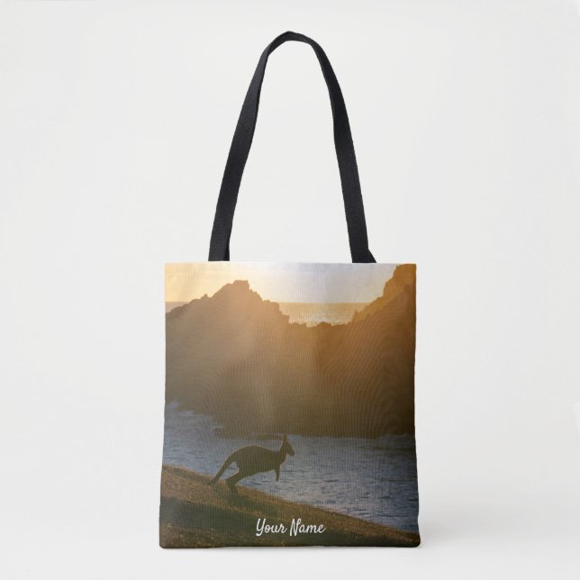 Bolso De Tela Australia Kangaroo Sunset Photo (Anverso)