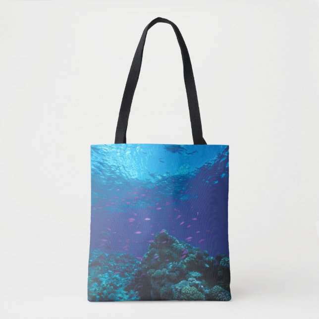 Bolso De Tela Australia, la gran barrera de coral. Púrpura el (Anverso)