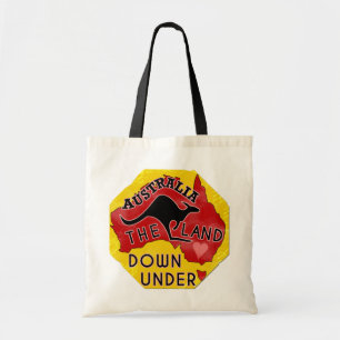 Bolso De Tela Australia mapea tierra abajo con retro canguro