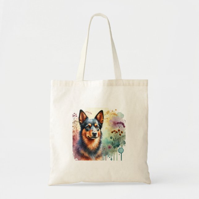 Bolso De Tela Australian Kelpie Dog 160724AREF206 - Watercolor (Frente)