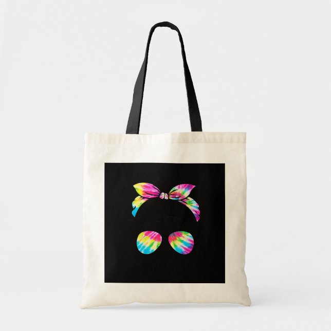 Bolso De Tela Autie tía Life Messy Bun Tie Dye Chica de madre (Frente)