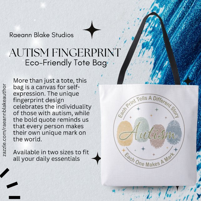 Bolso De Tela Autism Fingerprint/Quote Tote Bag (Subido por el creador)