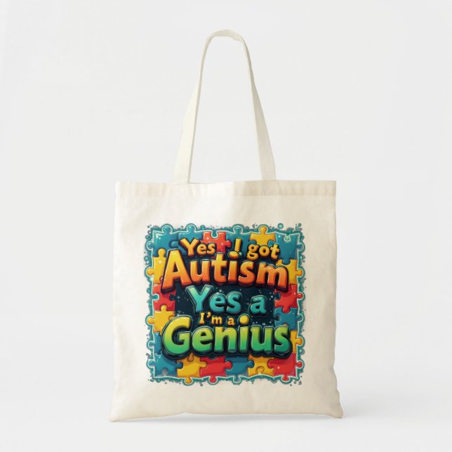 Bolso De Tela Autism Genius (Frente)