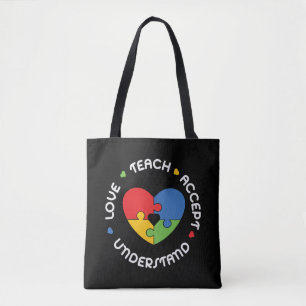 Bolso De Tela Autism Maacher Teach Accept Understanding Love