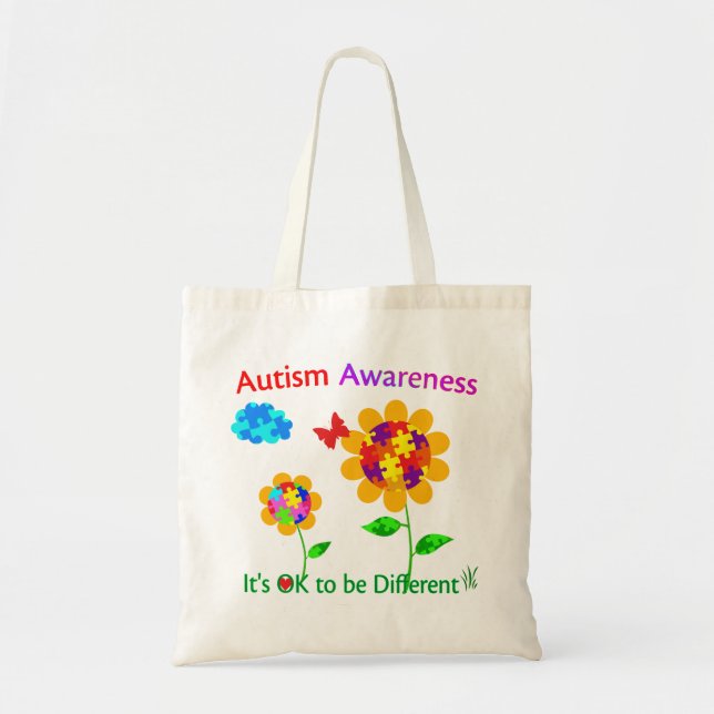 Bolso De Tela Autismo Conciencia Girasol (Frente)