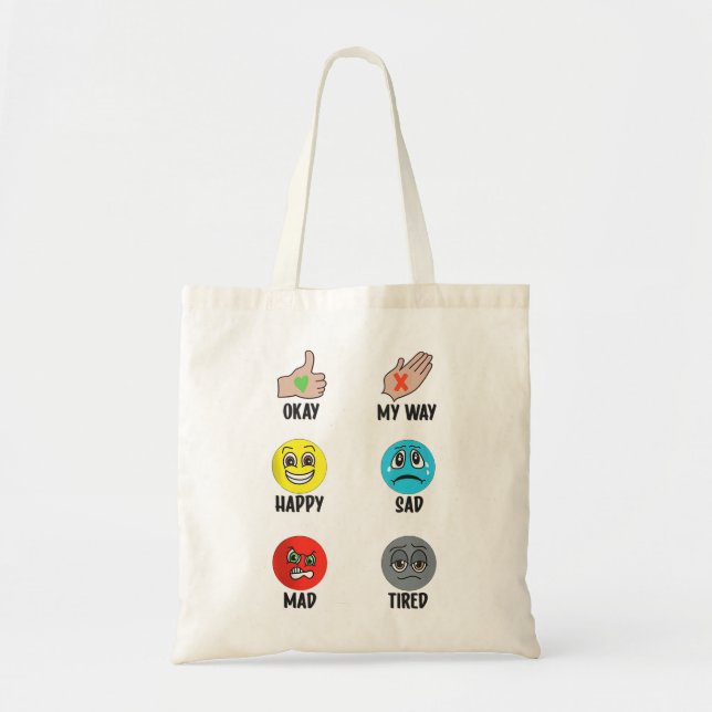 Bolso De Tela Autismo de comunicación de imágenes no verbal ABA  (Frente)