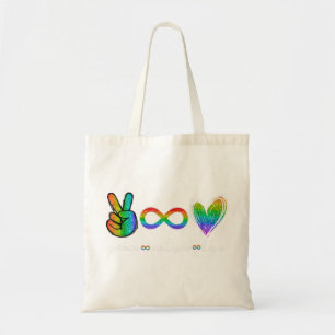 Bolso De Tela Autismo de la paz Amo Autismo Conciencia de la cam