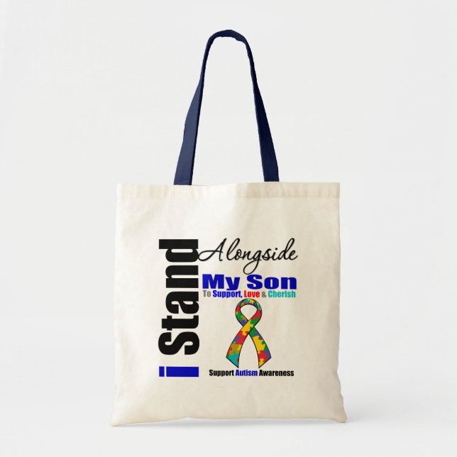 Bolso De Tela Autismo junto a mi hijo (Frente)