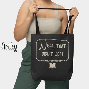 Bolso De Tela Autobiografía de fracaso pesimista en blanco negro