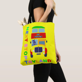 Bolso De Tela Autobús infantil Vintage 60 con doble decker