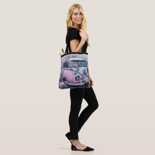 Bolso De Tela Autobús VW Rosa Vintage