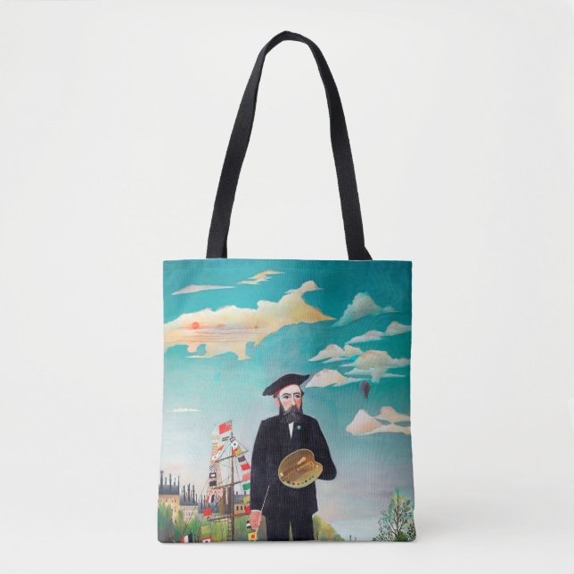 Bolso De Tela Autoretrato, paisaje, Rousseau (Anverso)