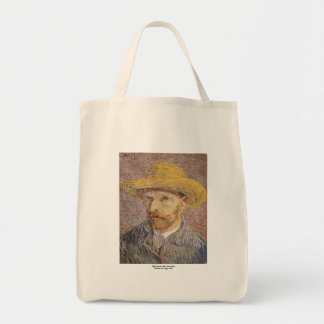 Bolso De Tela Autorretrato con un gorra de paja de Vincent van