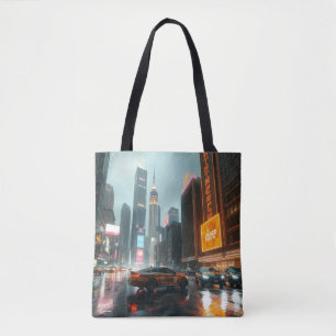 Bolso De Tela Autos de la ciudad de Cyberpunk Skyscrapper