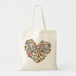 Bolso De Tela Autumn Doodle Heart
